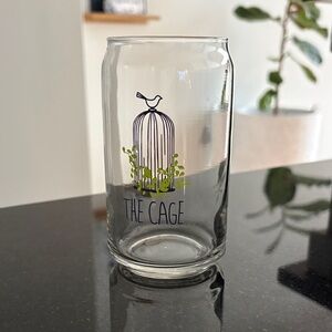 The Cage Glass Tumbler with Bird and Cage Design